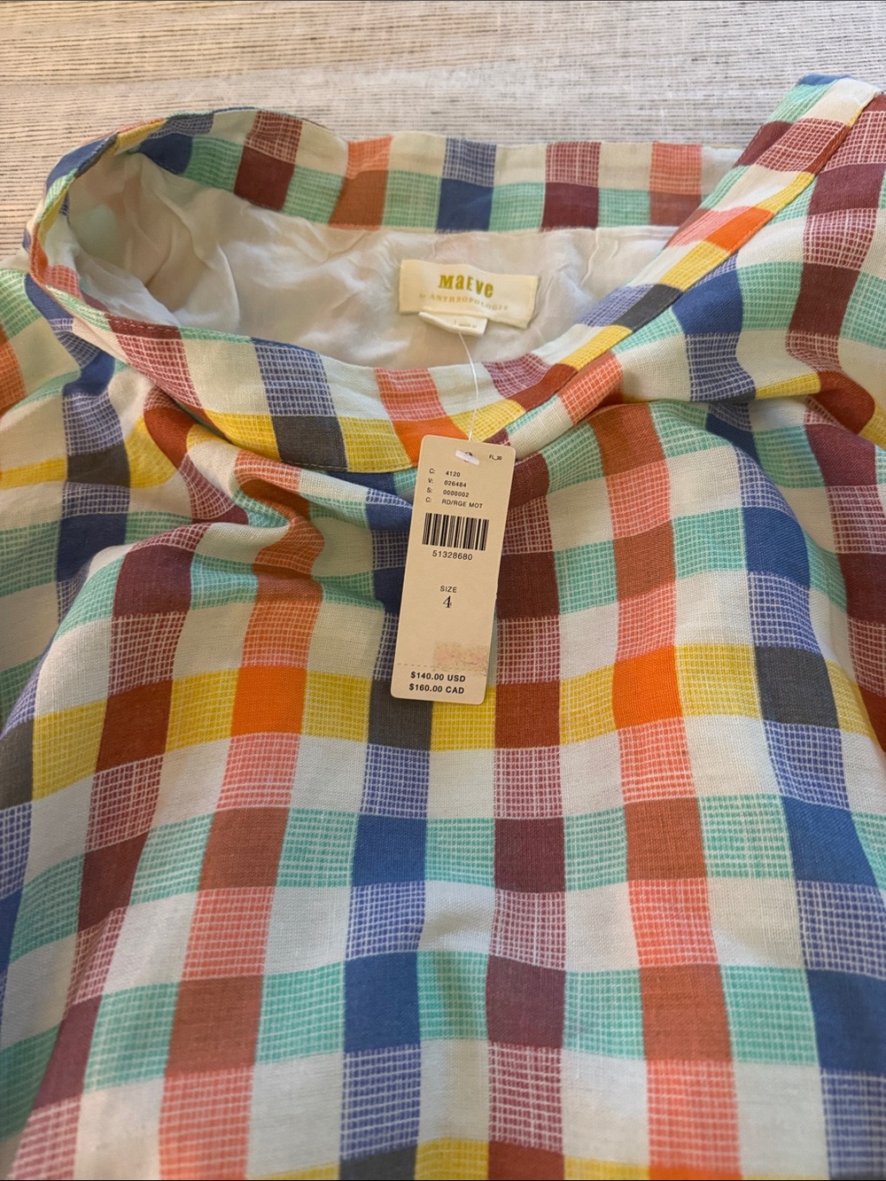 Maeve Multicolor Gingham Circle Skirt - Blue, Yellow, Red, Green - Picture 2 of 6